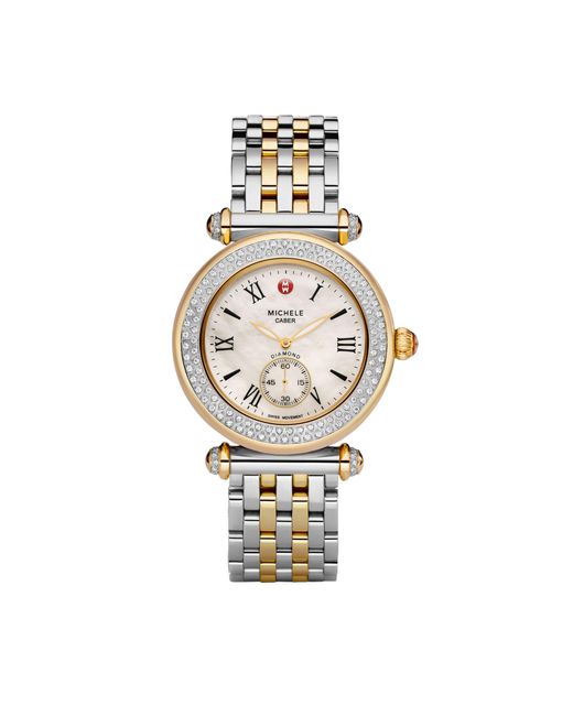 Michele Caber Diamond Two tone Bracelet Watch in Metallic Lyst