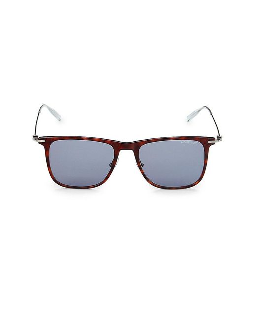 Montblanc Blue 53mm Square Sunglasses