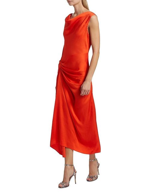 A.L.C. Red A. L.C. Dara Draped Midi-Dress