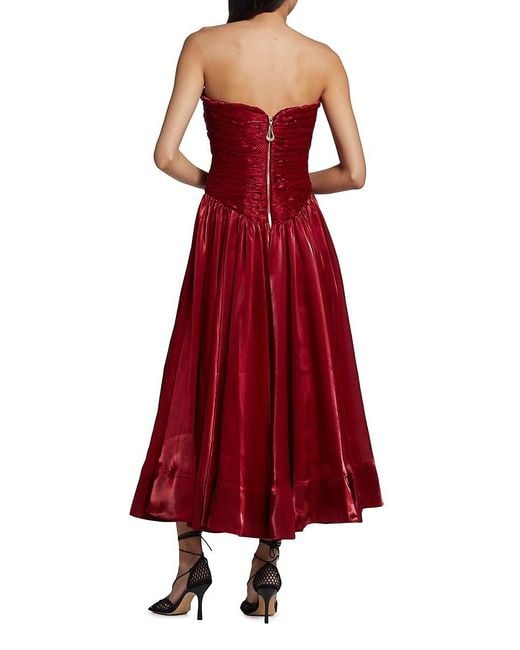 Aje. Red Regent Drop Waist Midi Dress