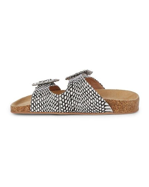 Steve Madden Embellished Double buckle Slides Lyst