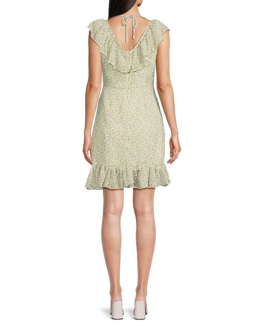 Lea & Viola Natural Ruffle Minidress With Back Tie