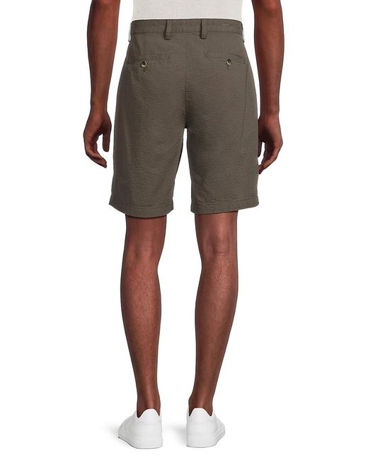 Slate & Stone Gray Flat Front Seersucker Shorts for men
