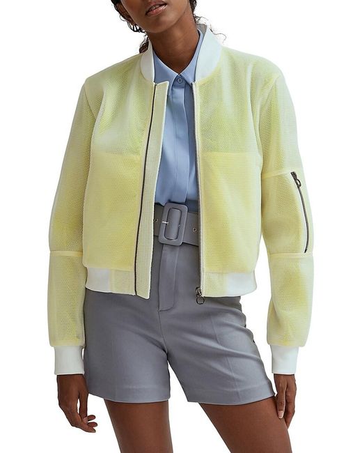 White mesh deals bomber jacket