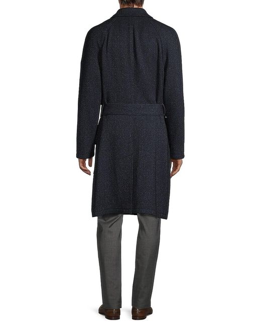 Cardinal Of Canada Black Tatum Relaxed-Fit Wool-Blend Topcoat for men