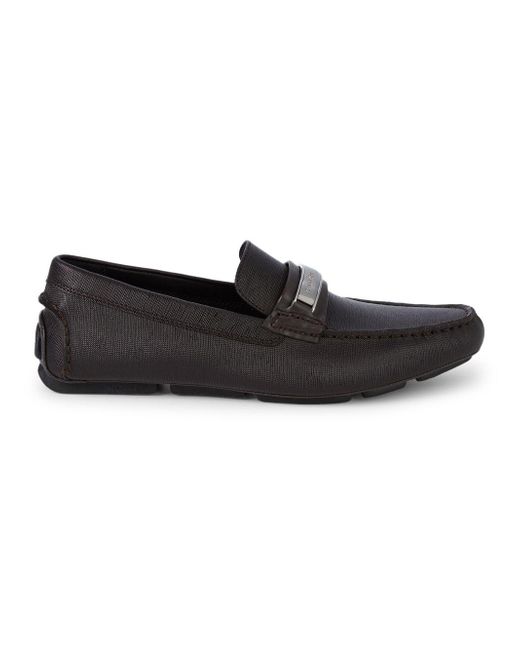 Calvin Klein Brown Merle Crosshatched Loafers for men