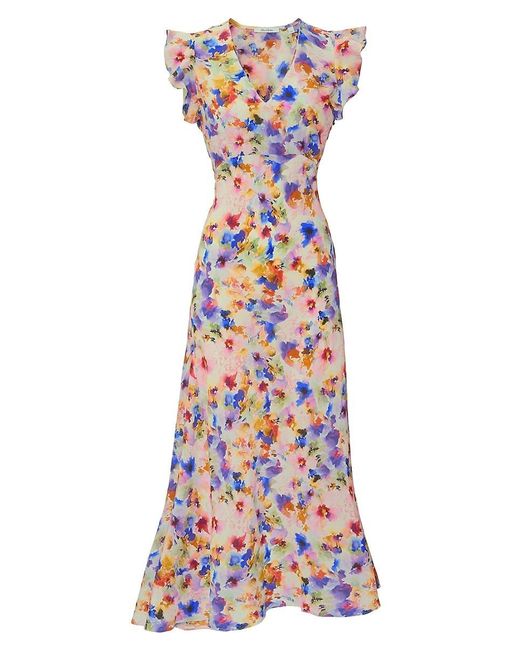 Robert Graham White Leighton Floral Midi A-line Dress
