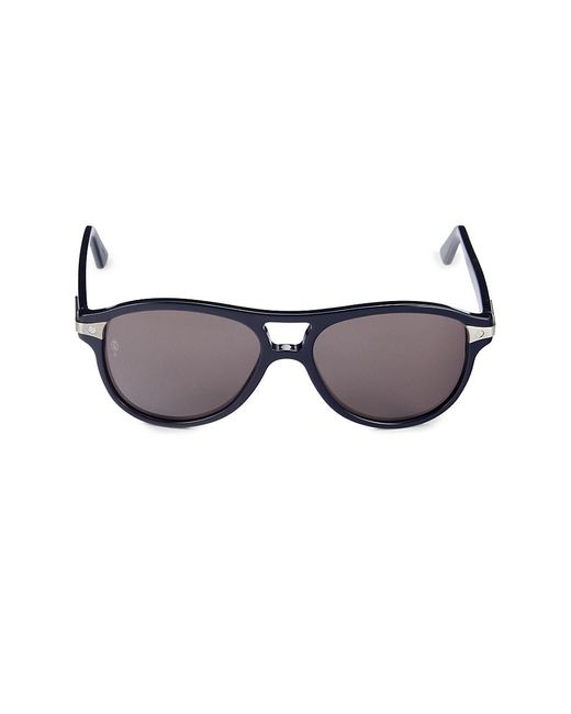 Cartier Blue 56Mm Oval Sunglasses