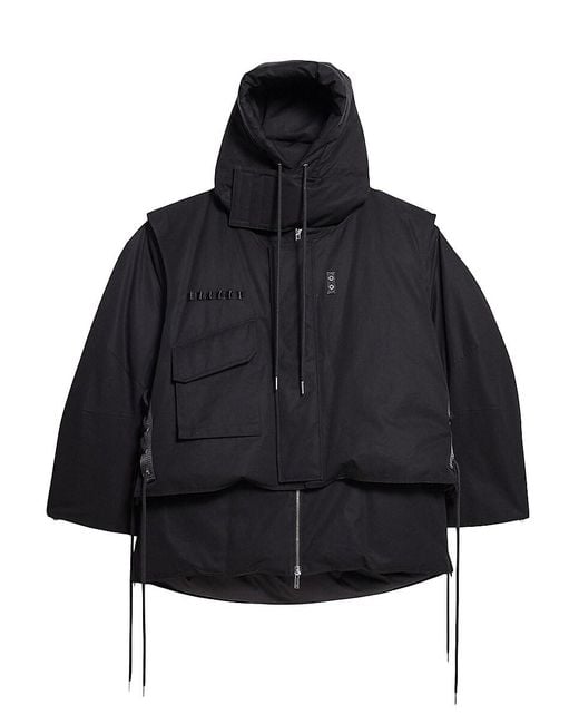 Helmut Lang Black Arctic Double-Layer Puffer Coat for men