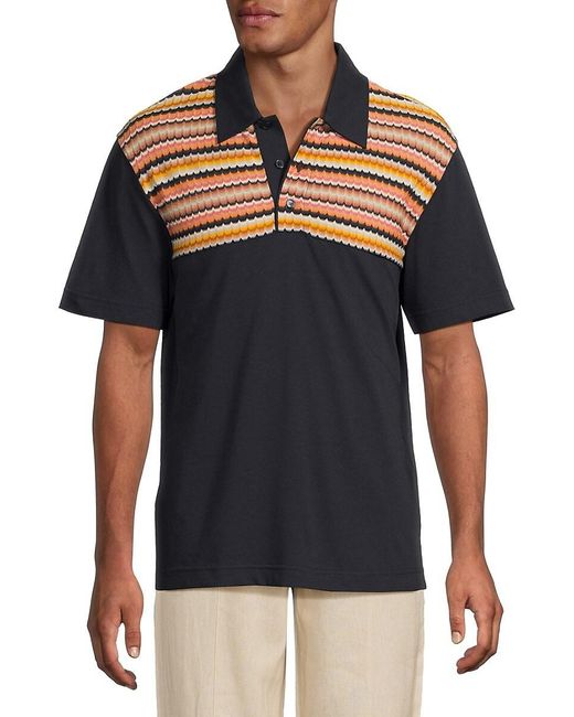 Missoni Black Missoni Chevron Cotton Polo Shirt for men