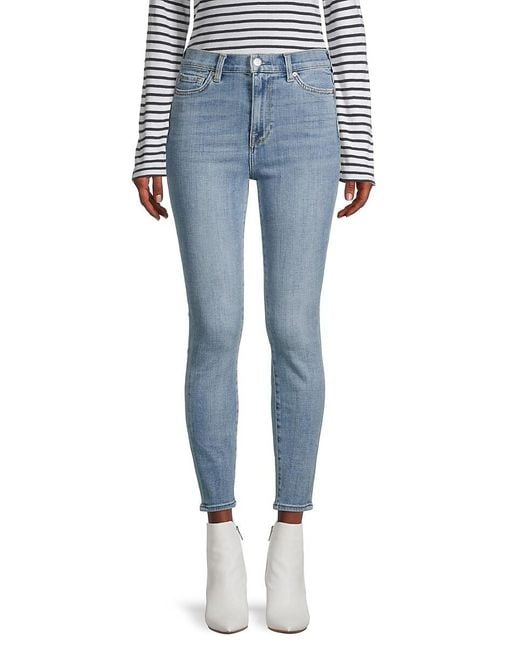 7 For All Mankind Blue High-rise Ankle Skinny Jeans