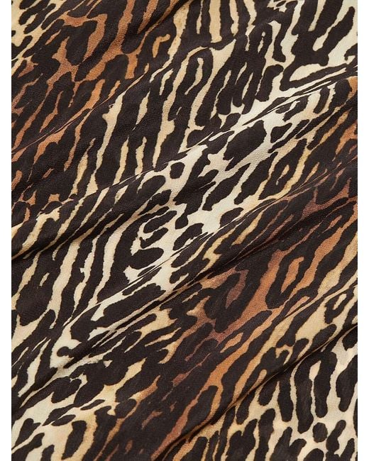 Rixo Brown Karen Animal Print Midi Dress