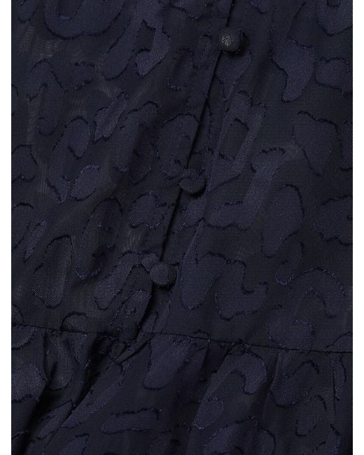 MILLY Blue Dana Leopard Burnout Cover-Up Minidress