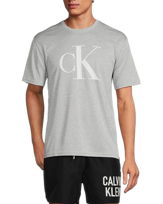 Calvin Klein Gray Logo Graphic Tee for men