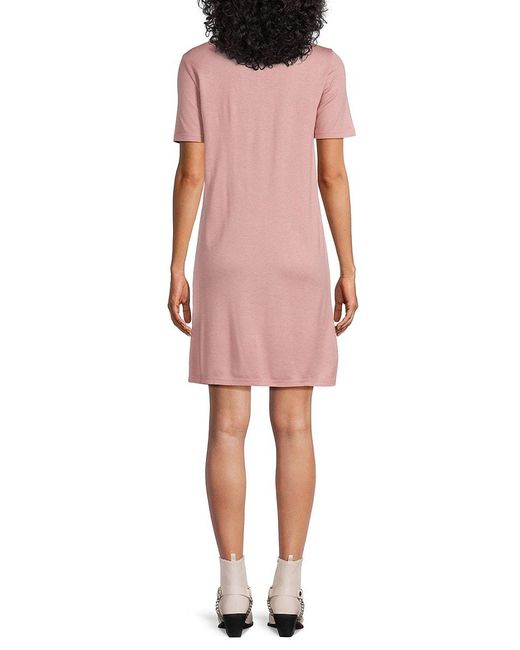AREA STARS Pink Nyra Knit T-Shirt Dress