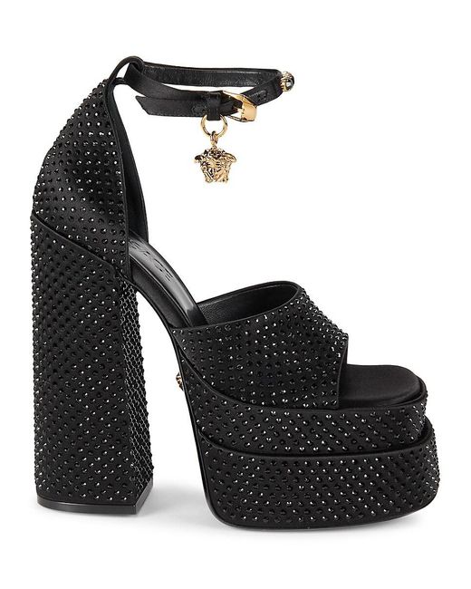 Versace Black Studded Platform Sandals