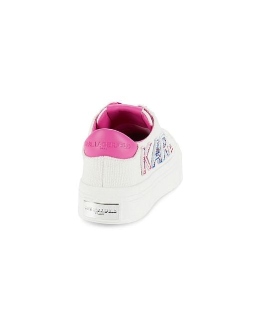 Karl Lagerfeld Pink Gida Embellished Logo Sneakers
