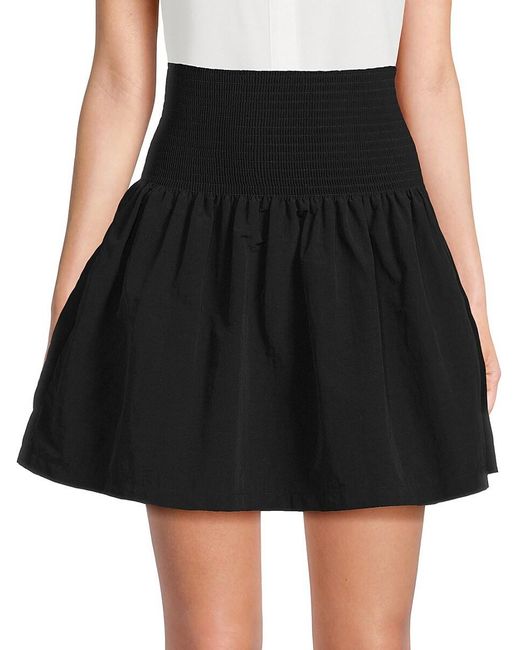 KENZO Black Shirred Flare Mini Skirt