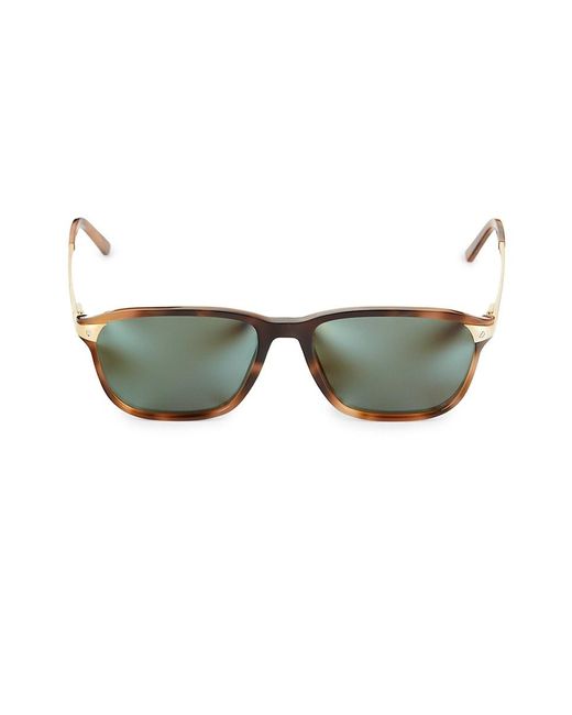 Cartier Green 56mm Rectangle Sunglasses