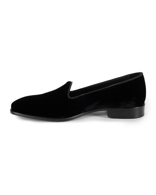 Saks Fifth Avenue Black Velvet Loafers for men