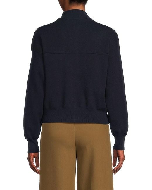 Nanette Lepore Blue Denim-Pocket Zip Cardigan