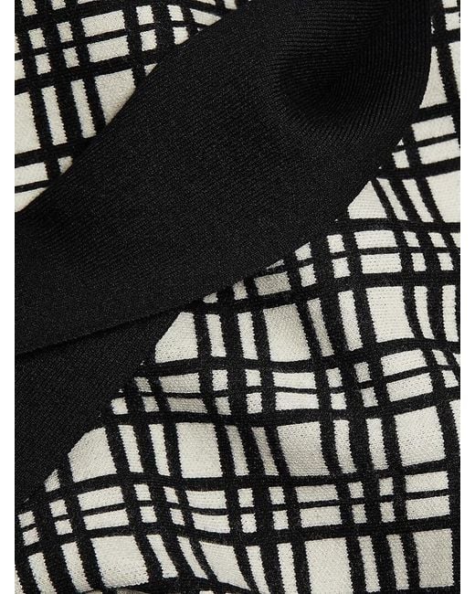 Alice By Temperley Black Peggy Windowpane Knit Sleeveless Midi-Dress