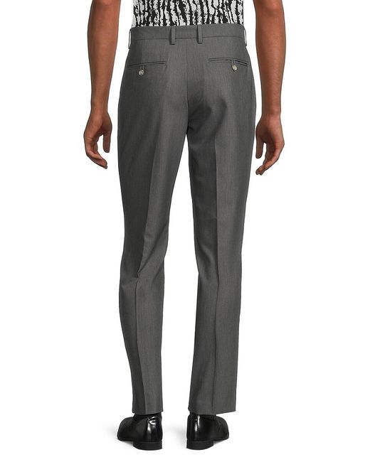 Tailorbyrd Black Flat Front Pants for men