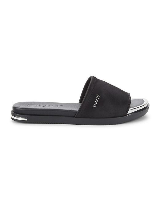 DKNY Briley Cushioned Slides in Black Lyst UK