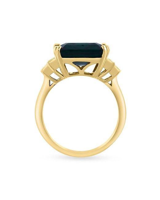 Effy Green 14k Yellow Gold, Lab Grown Emerald & Lab Grown Diamond Studded Ring