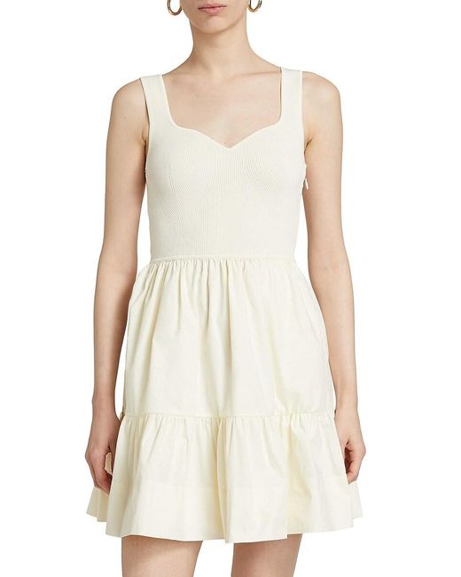 Tanya Taylor White Josephina Tiered Minidress