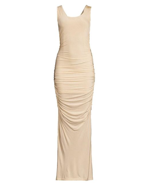 Ronny Kobo Natural Zombra Ruched Bodycon Dress