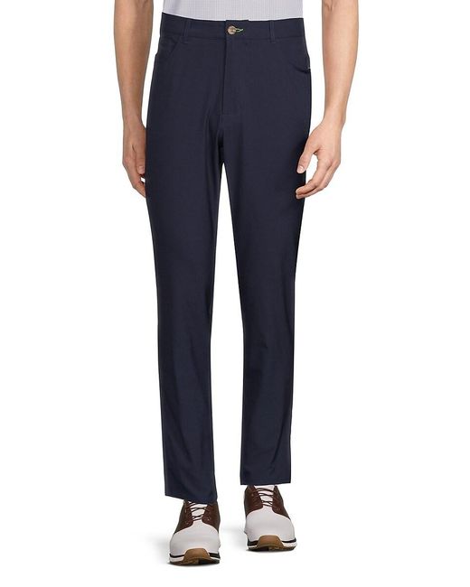 Tailorbyrd Blue Flat Front Pants for men