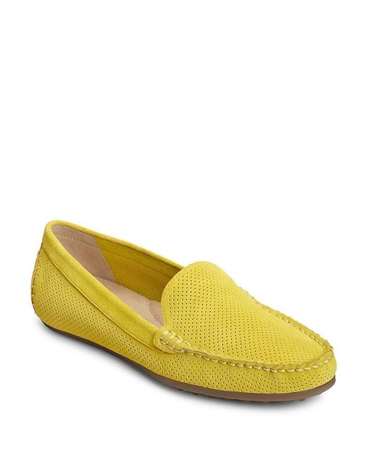 Aerosoles Yellow Over Drive Leather Moc Toe Drivers