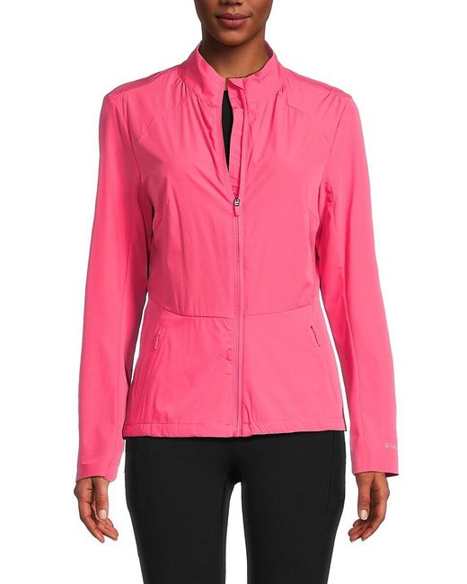 Spyder Pink Stretch Woven Mock Turtleneck Performance Jacket
