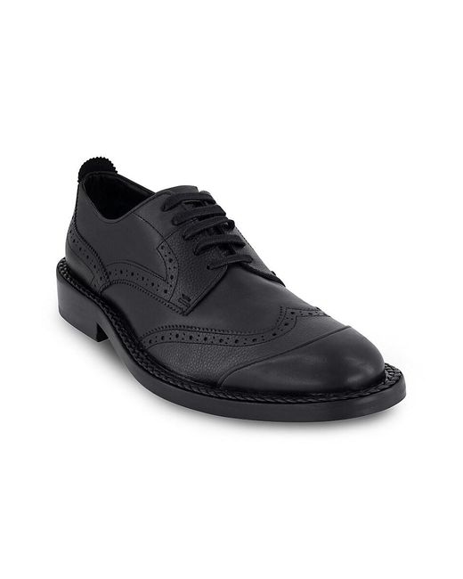 Karl Lagerfeld Black Paris Label Perforated Dress Shoes for men