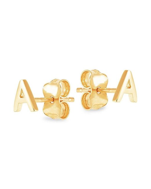 Saks Fifth Avenue Metallic 14k Yellow Gold A Stud Earrings