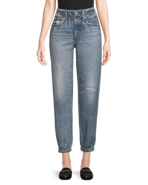 Ecru Blue Faded Denim Joggers