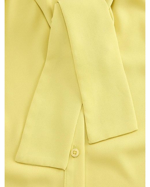 Calvin Klein Yellow Ruffle Bow Blouse