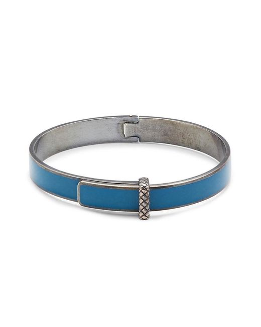 Bottega Veneta Blue Gunmetal-tone & Enamel Bangle Bracelet