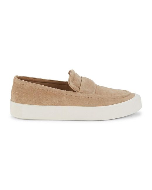 Vince White Ghita Suede Platform Penny Loafers