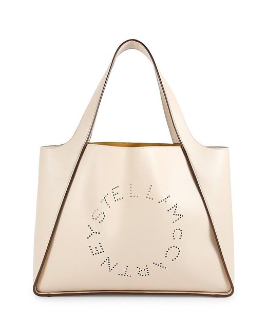 Stella McCartney Natural Logo Faux Leather Tote
