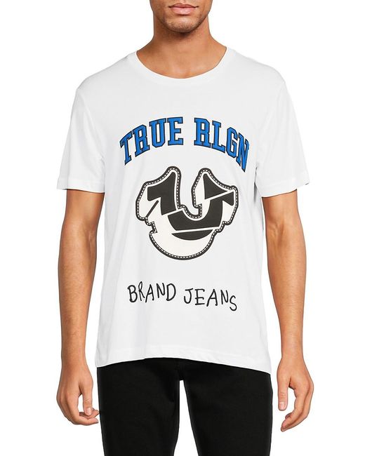 True Religion Blue Spliced Graphic Tee for men
