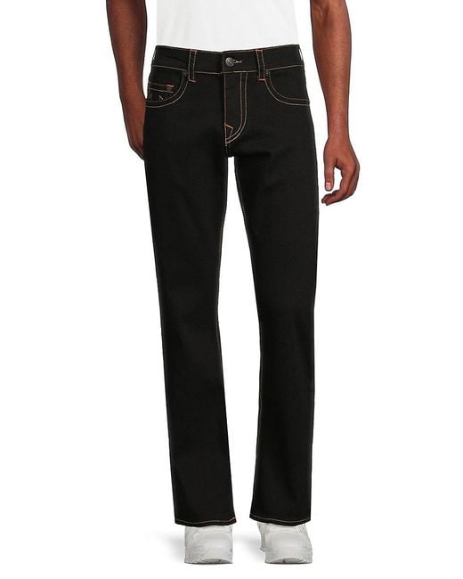 True Religion Black Billy Relaxed Bootcut Jeans for men