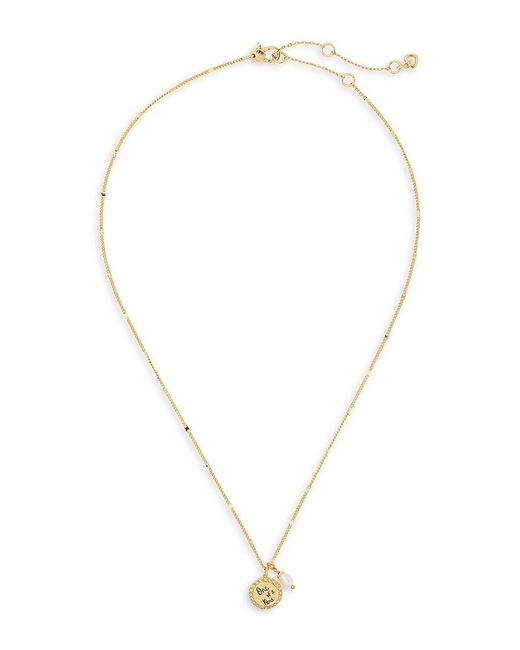 Kate Spade Tiny Twinkles Goldplated Pearl & Cubic Zirconia Pendant Necklace  in Metallic | Lyst UK