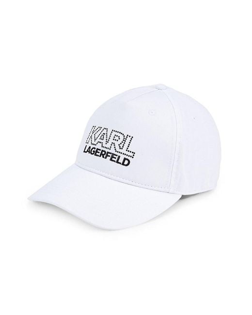 Karl Lagerfeld White Logo Baseball Cap for men