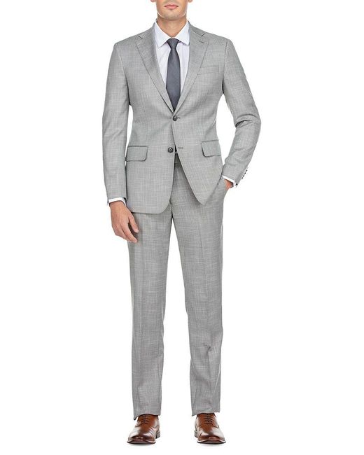 English Laundry Solid Smoke Gray Herringbone Suit for Men | Lyst
