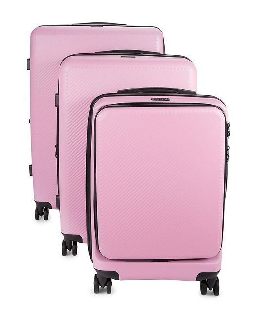 CALPAK Pink Malden 3-piece Textured Luggage Set