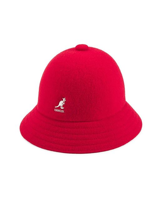 Kangol Red Logo Wool Blend Bucket Hat for men