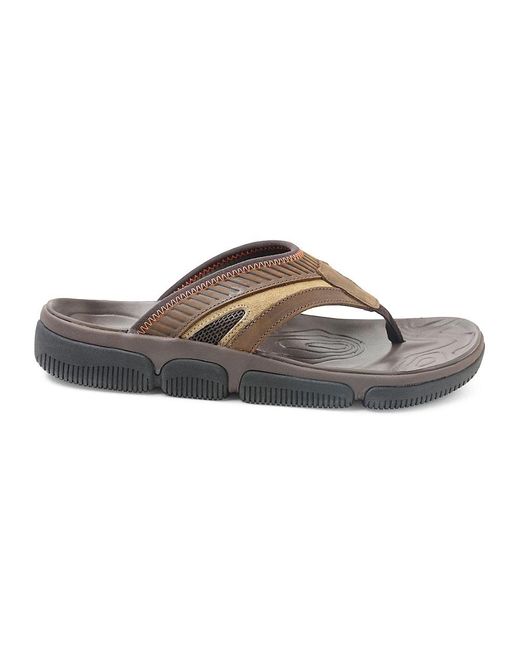 Jambu Beach Glide Leather Sandals in Brown Orange (Brown) | Lyst