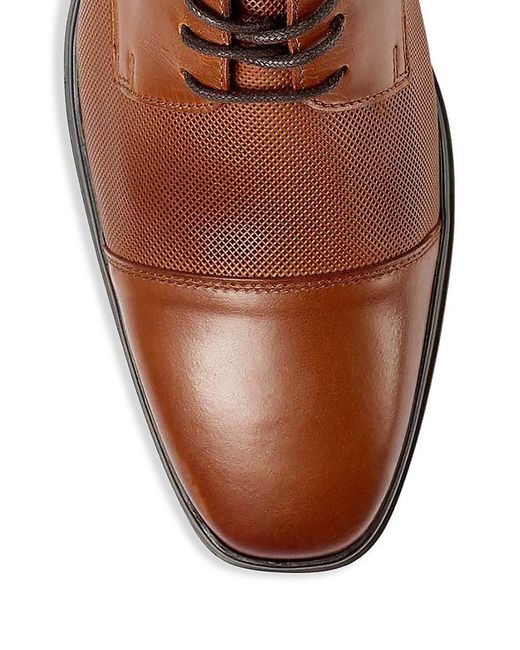 Karl Lagerfeld Brown Cap Toe Leather Oxford Shoes for men